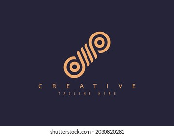 vector of a round circular talin logo design with two sides of daling fused in gold and modern color,