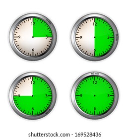 Vector round clock icons set