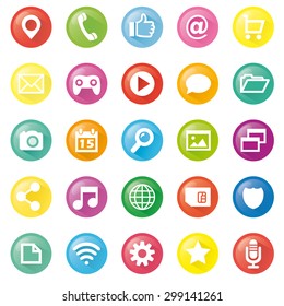 vector round colored icons mobile without a background