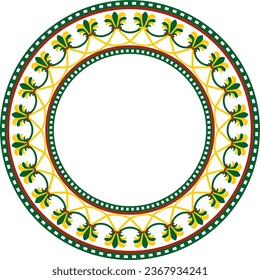 Vector round colored national persian ornament. Circle, frame, border ethnic pattern of Iranian civilization.

