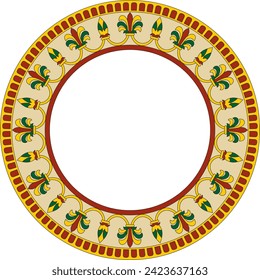 Ornamento nacional persa alrededor de vectores. Círculo, marco, patrón étnico fronterizo de la civilización iraní.
