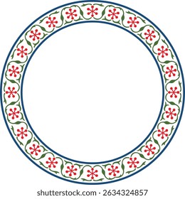 Vektor runden farbigen nationalen persischen Ornament. Kreis, Ring, Rahmen, Grenze, ethnisches Muster der Völker des Iran, Irak, Tadschikistan
