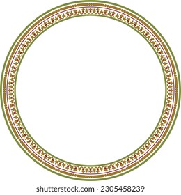 Vector round colored seamless classical byzantine ornament. Infinite circle, border, frame Ancient Greece, Eastern Roman Empire. Decoration of the Russian Orthodox Church.
