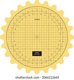 Vector Round Cutting Mat, high detail design, in metric dimensions R32 with round edges.
Round cutting mat background in yellow color for technical, drawing or decoration background template