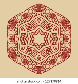 Vector round decorative design element