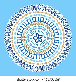 Vector round design element. Abstract ethnic pattern.