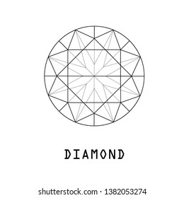 Vector of round diamond isolated on white background. Vector illustration.