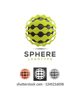 Vector Round Digital Cyber Sphere Round Circle Planet Brand Logo Icon