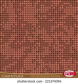 Vector round dot based camouflage seamless pattern.