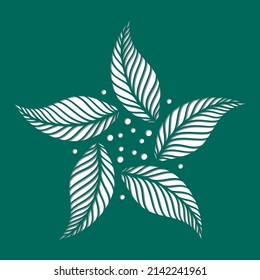 Vector round dotted frame. Autumn leaves decoration