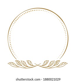 Vector round dotted frame with floral decoration