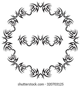 Vector round elegant frame on a white background