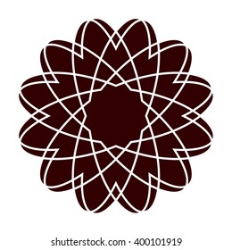 Vector round element. Red and black. Gothic decoration.