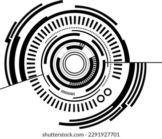 Vector: Round elements with loading bars and lines - futuristic technology