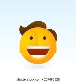 Vector Round Emotions - Happy