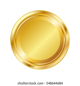 vector round empty polished medals of gold