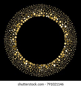 Vector Round Enchanting Gold Grainy Frame
