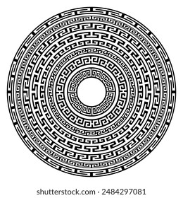 Vector round ethnic element, circular Mongolian national ornament, decorative design templates, isolated on white background