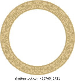 Vector round European gold ornament. Endless pattern, circle, ring of the Middle Ages. Revival border. Decorations of palaces and churches.
