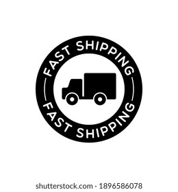 Vector Round Fast Shipping Label