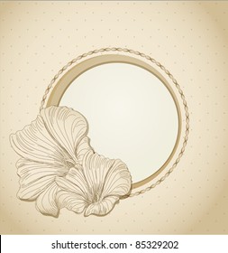 vector round the festive frame with flowers