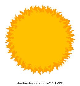 Vector round fire frame. Fire design element