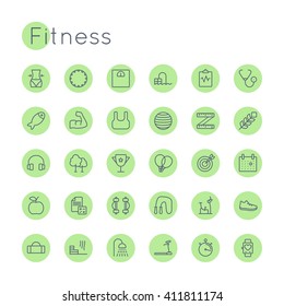 Vector Round Fitness Icons