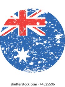 vector, round flag of Australia in retro style