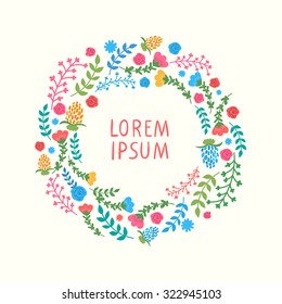 Vector round floral background.