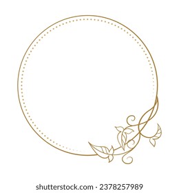 Vector round floral frame with ivy leaves decoration