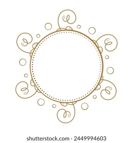 Marco floral redondo de Vector con decoración de hojas de hiedra. Corona de subgrupos de hiedra estilo Antiguas.