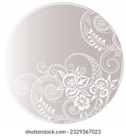 Vector round floral greeting card design
