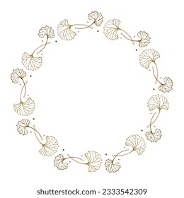 Vector redondeado floral. Plantilla de marco redondo.