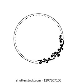 Vector round frame with abstract ornament. Quote background design.