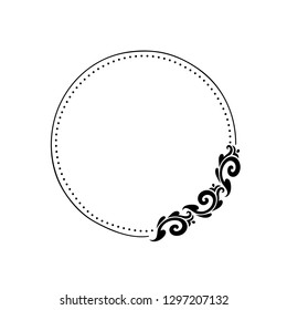 Vector round frame with abstract ornament. Quote background design.