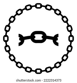 Vector round frame. Black pirate chain. Marine pattern