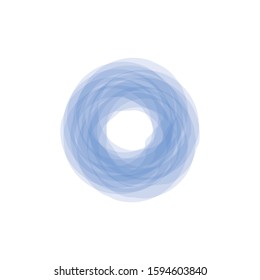 Vector round frame. Blue circle banner. Isolated on white transparent background. Vector illustration.