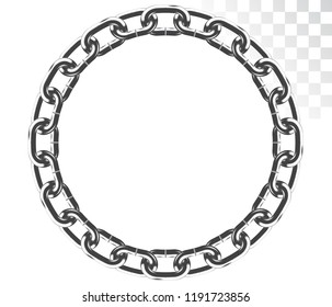 vector round frame of chains isolated on transparent background