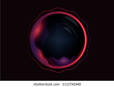 Vector round frame. Circles background. Glow circle banner. Vector illustration