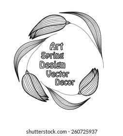 vector round frame of flowers can be used as a banner for design of cards