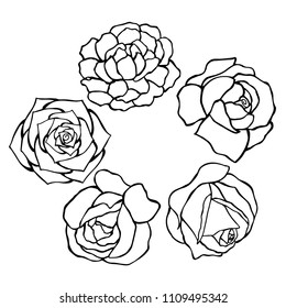 Vector round frame of flowers. stock illustration