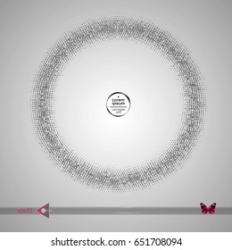 Vector round frame letters. Abstract graphic element background. On white