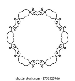 Marco circular vectorial hecho de líneas de intersección onduladas. Elementos decorativos de época.