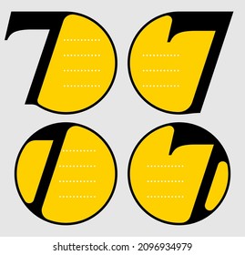 Vector round frame seven number set with four options or steps can be used for business infographics, numbered banners , graphic or website layout. Seven number serif font design with round framed. 