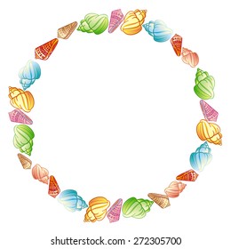Vector round frame with  shells