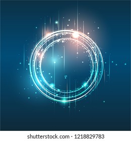 Vector round frame  shining circle banner illustration for web and print, bright background , motion magic circle