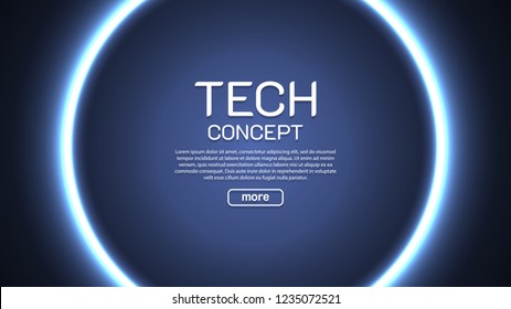 Vector round frame. Shining circle banner. Vector illustration