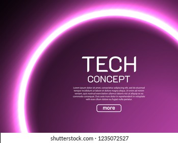 Vector round frame. Shining circle banner. Vector illustration