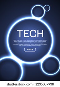 Vector round frame. Shining circle banner. Vector illustration