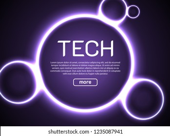 Vector round frame. Shining circle banner. Vector illustration